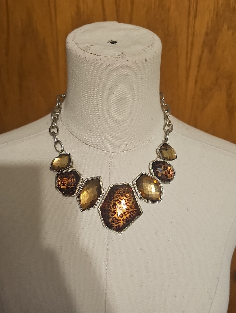 Anthropologie Leopard Statement Necklace
